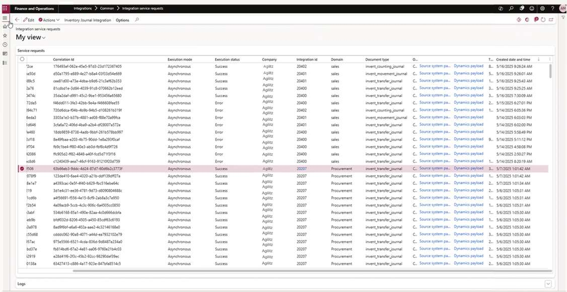 Litz Integration Framework integration service requests workspace